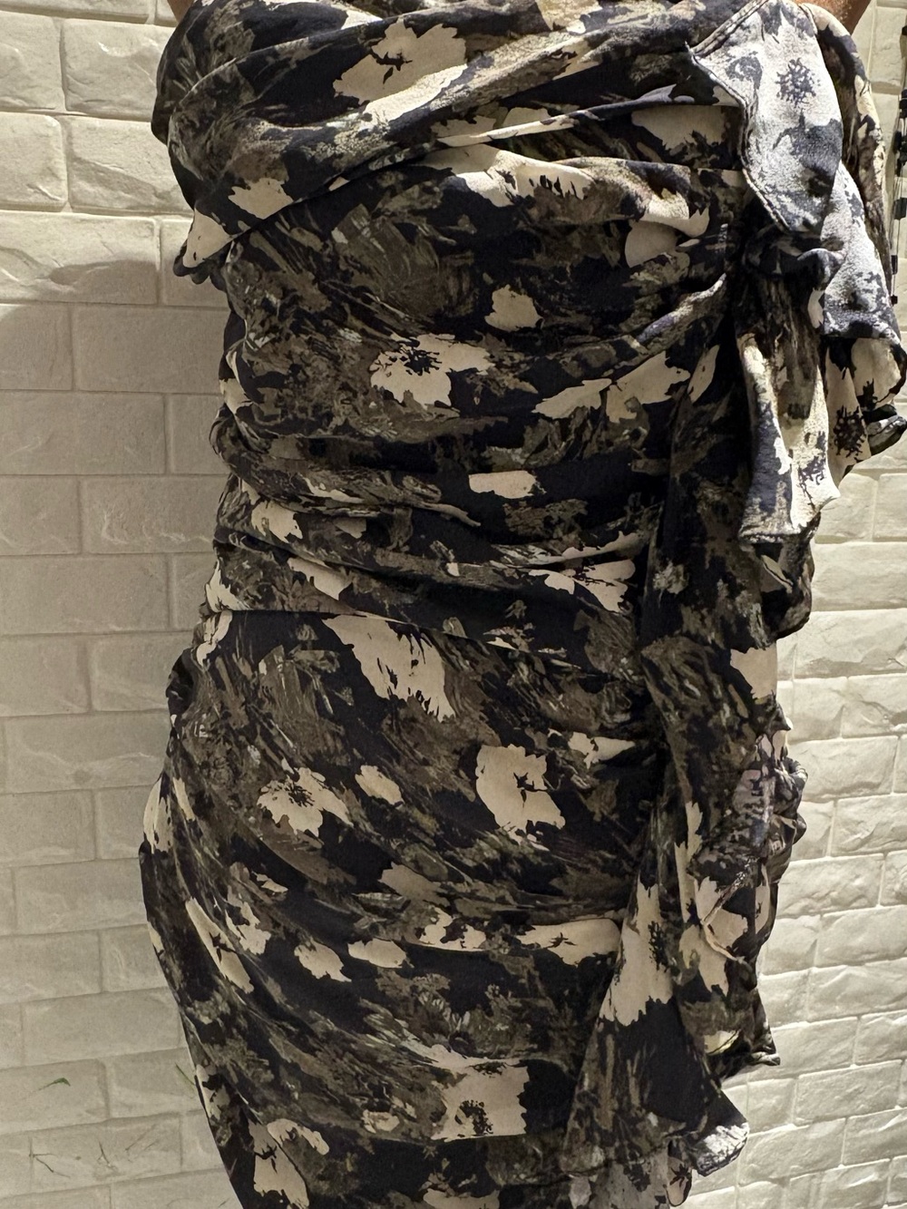 Elizabeth and James Black & Cream Strapless Ruffle Dress - Picture 6 of 10